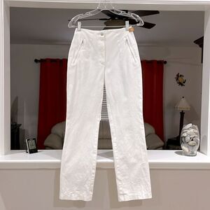 Vanilia Becky White Straight Leg Denim Pants Zipper Pockets EUR Size 34